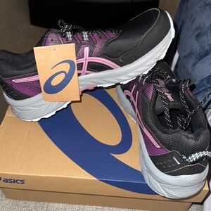 Asics Black and Purple Athletic Shoes